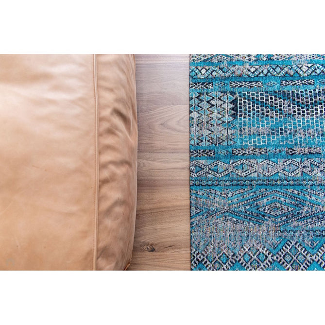 Louis De Poortere Antiquarian Kilim 9110 Zemmuri Blue Washable Polyester Flatweave Eco-Rug-Louis De Poortere-Rug Love - The Most Loved Rug Store
