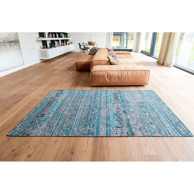Louis De Poortere Antiquarian Kilim 9110 Zemmuri Blue Washable Polyester Flatweave Eco-Rug-Louis De Poortere-Rug Love - The Most Loved Rug Store