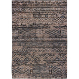 Louis De Poortere Antiquarian Kilim 9113 Black Rabat Washable Polyester Flatweave Eco-Rug