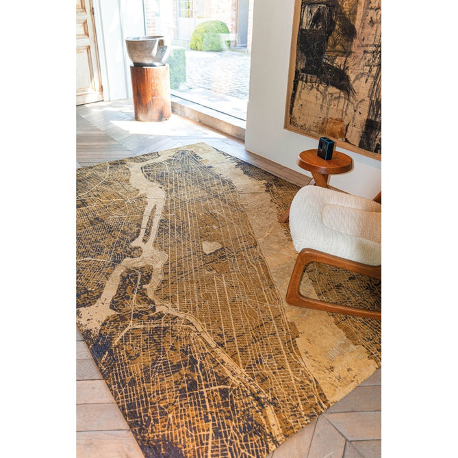 Louis De Poortere Cities New York 9315 Gatsby Gold Washable Polyester Flatweave Eco-Rug-Louis De Poortere-Rug Love - The Most Loved Rug Store