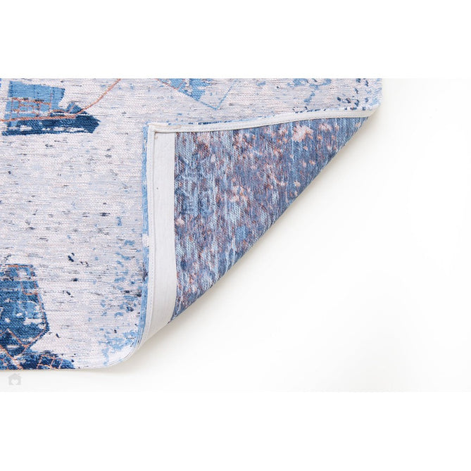 Louis De Poortere Cities Tokyo 9314 Conductive Blue Washable Polyester Flatweave Eco-Rug-Louis De Poortere-Rug Love - The Most Loved Rug Store