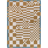 Louis De Poortere Craft Chess 9338 Honey Washable Polyester Flatweave Eco-Rug