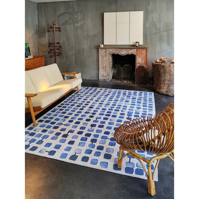 Louis De Poortere Craft Cobblestone 9348 Amparo Blues Washable Polyester Flatweave Eco-Rug-Louis De Poortere-Rug Love - The Most Loved Rug Store