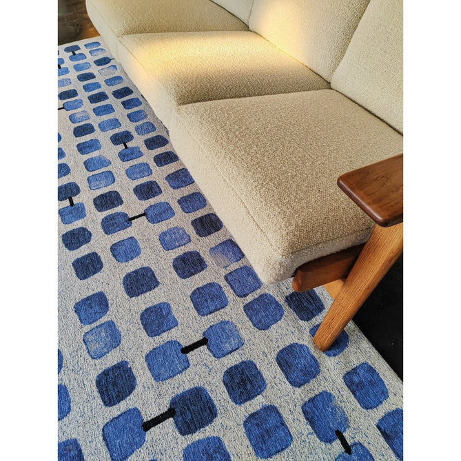 Louis De Poortere Craft Cobblestone 9348 Amparo Blues Washable Polyester Flatweave Eco-Rug-Louis De Poortere-Rug Love - The Most Loved Rug Store