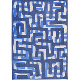 Louis De Poortere Craft Kuba 9336 Ultramarine Washable Polyester Flatweave Eco-Rug