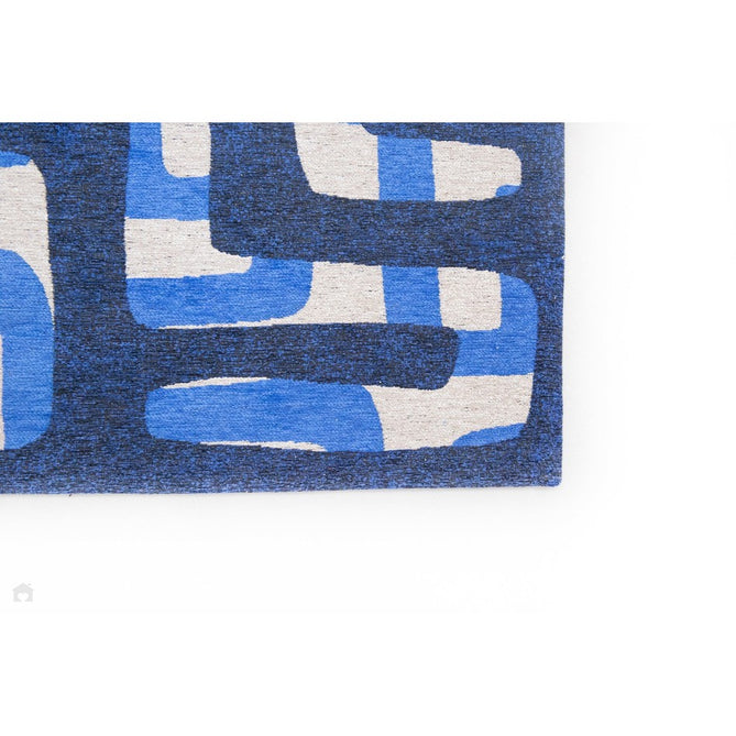 Louis De Poortere Craft Kuba 9336 Ultramarine Washable Polyester Flatweave Eco-Runner-Louis De Poortere-Rug Love - The Most Loved Rug Store