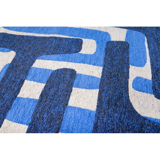 Louis De Poortere Craft Kuba 9336 Ultramarine Washable Polyester Flatweave Eco-Runner-Louis De Poortere-Rug Love - The Most Loved Rug Store