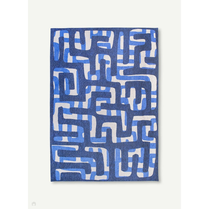 Louis De Poortere Craft Kuba 9336 Ultramarine Washable Polyester Flatweave Eco-Runner-Louis De Poortere-Rug Love - The Most Loved Rug Store