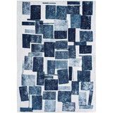 Louis De Poortere Craft Lucia 9355 Ice Blue Washable Polyester Flatweave Eco-Rug