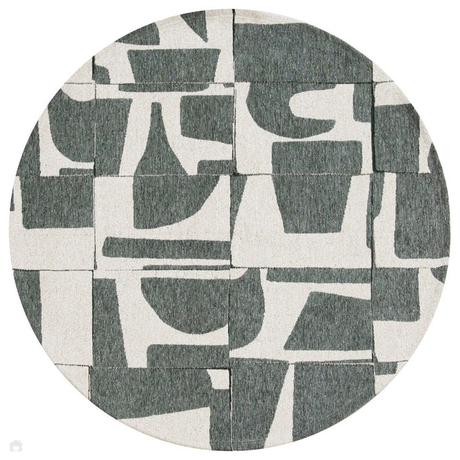 Louis De Poortere Craft Papercut 9361 Sea Spray Washable Polyester Flatweave Round Eco-Rug-Louis De Poortere-Rug Love - The Most Loved Rug Store