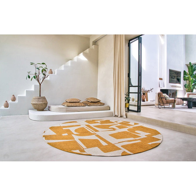 Louis De Poortere Craft Papercut 9367 Curry Washable Polyester Flatweave Eco-Runner-Louis De Poortere-Rug Love - The Most Loved Rug Store