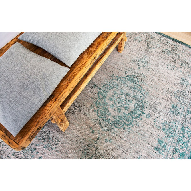Louis De Poortere Fading World Medallion 8259 Jade Oyster Washable Polyester Flatweave Eco-Rug-Louis De Poortere-Rug Love - The Most Loved Rug Store