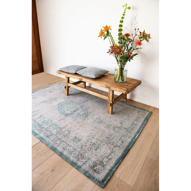 Louis De Poortere Fading World Medallion 8259 Jade Oyster Washable Polyester Flatweave Eco-Rug-Louis De Poortere-Rug Love - The Most Loved Rug Store