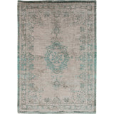 Louis De Poortere Fading World Medallion 8259 Jade Oyster Washable Polyester Flatweave Eco-Rug