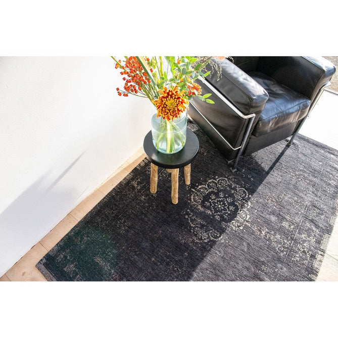 Louis De Poortere Fading World Medallion 8263 Mineral Black Washable Polyester Flatweave Eco-Rug-Louis De Poortere-Rug Love - The Most Loved Rug Store