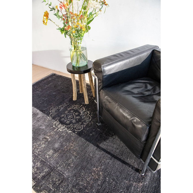 Louis De Poortere Fading World Medallion 8263 Mineral Black Washable Polyester Flatweave Eco-Rug-Louis De Poortere-Rug Love - The Most Loved Rug Store