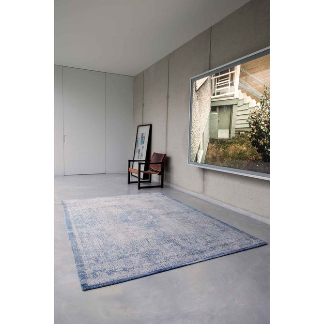 Louis De Poortere Fading World Medallion 9065 Grey Jeans Washable Polyester Flatweave Jeans Blue/Soft Grey/Faded Indigo/Ivory Eco-Rug-Louis De Poortere-Rug Love - The Most Loved Rug Store