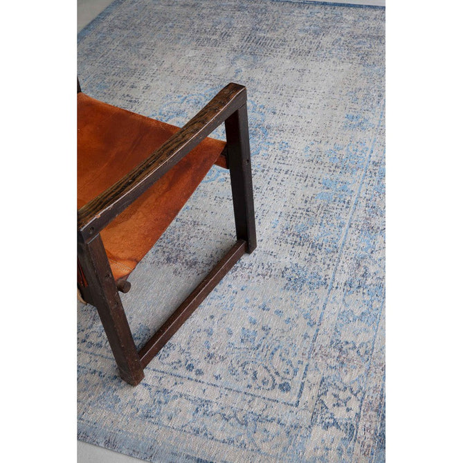 Louis De Poortere Fading World Medallion 9065 Grey Jeans Washable Polyester Flatweave Jeans Blue/Soft Grey/Faded Indigo/Ivory Eco-Rug-Louis De Poortere-Rug Love - The Most Loved Rug Store