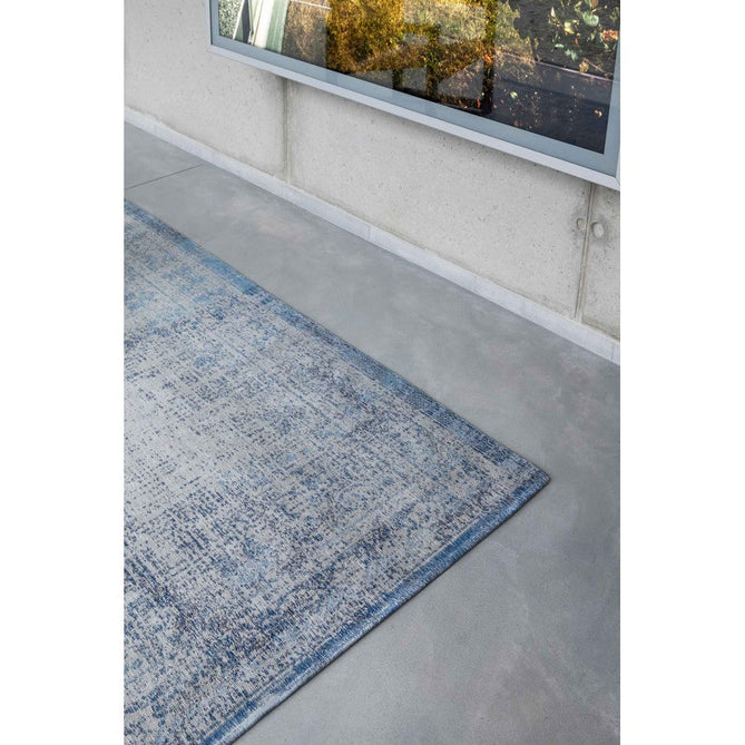 Louis De Poortere Fading World Medallion 9065 Grey Jeans Washable Polyester Flatweave Jeans Blue/Soft Grey/Faded Indigo/Ivory Eco-Rug-Louis De Poortere-Rug Love - The Most Loved Rug Store
