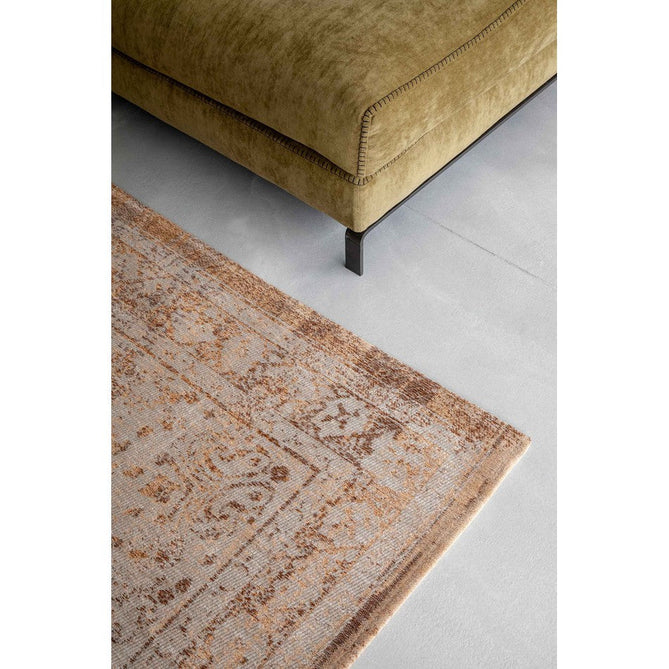 Louis De Poortere Fading World Medallion 9067 Salmon Washable Polyester Flatweave Salmon Rose/Antique Cream/Burnished Copper/Soft Sand Beige Eco-Rug-Louis De Poortere-Rug Love - The Most Loved Rug Store