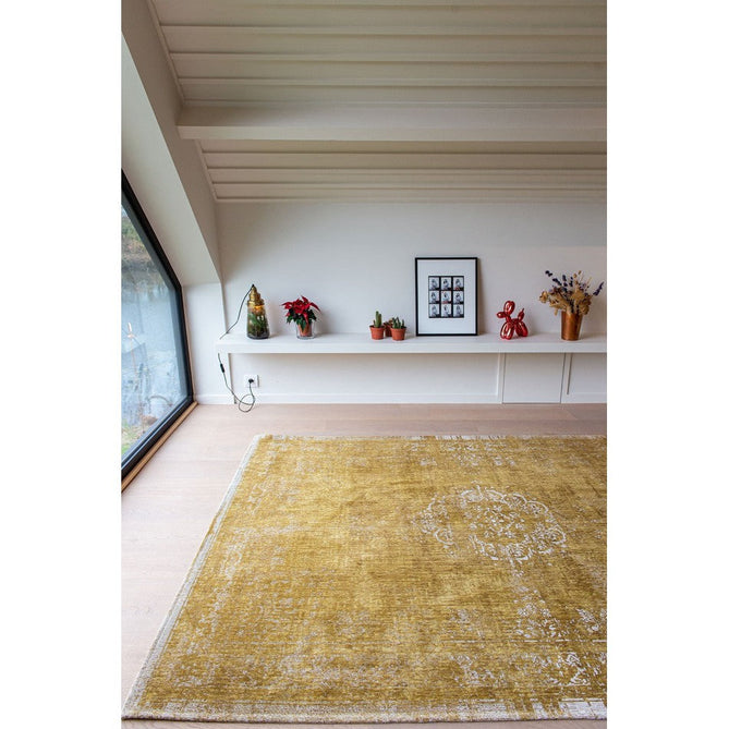 Louis De Poortere Fading World Medallion 9145 Spring Moss Washable Polyester Flatweave Spring Moss Gold/Antique White/Soft Ochre/Muted Sand Beige Eco-Rug-Louis De Poortere-Rug Love - The Most Loved Rug Store