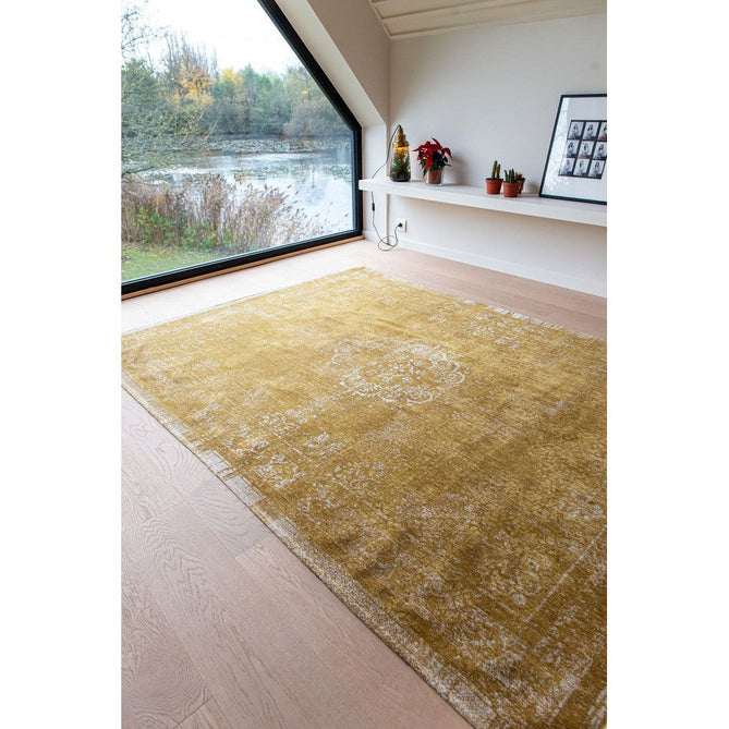 Louis De Poortere Fading World Medallion 9145 Spring Moss Washable Polyester Flatweave Spring Moss Gold/Antique White/Soft Ochre/Muted Sand Beige Eco-Rug-Louis De Poortere-Rug Love - The Most Loved Rug Store