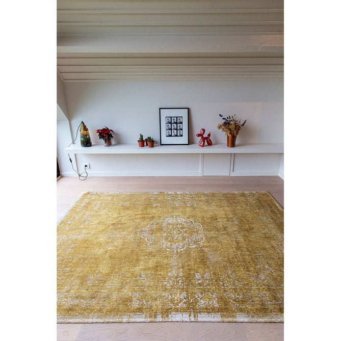 Louis De Poortere Fading World Medallion 9145 Spring Moss Washable Polyester Flatweave Spring Moss Gold/Antique White/Soft Ochre/Muted Sand Beige Eco-Rug-Louis De Poortere-Rug Love - The Most Loved Rug Store