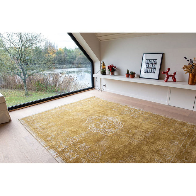 Louis De Poortere Fading World Medallion 9145 Spring Moss Washable Polyester Flatweave Spring Moss Gold/Antique White/Soft Ochre/Muted Sand Beige Eco-Rug-Louis De Poortere-Rug Love - The Most Loved Rug Store