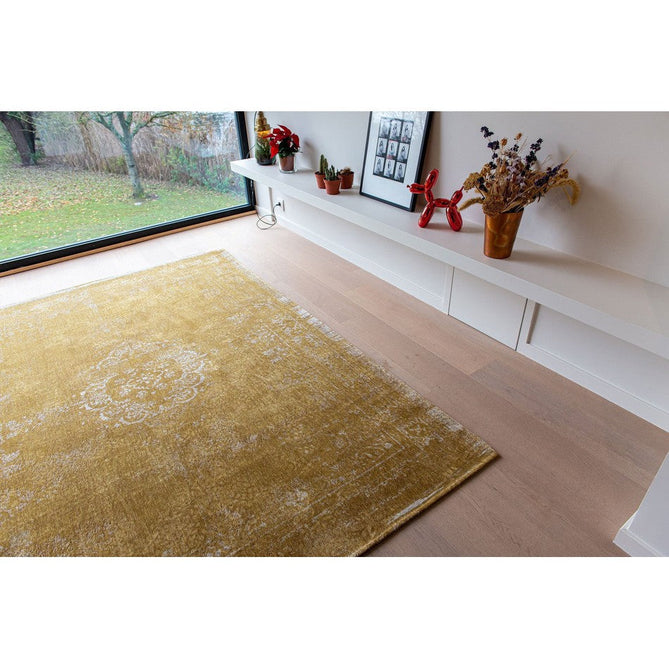 Louis De Poortere Fading World Medallion 9145 Spring Moss Washable Polyester Flatweave Spring Moss Gold/Antique White/Soft Ochre/Muted Sand Beige Eco-Rug-Louis De Poortere-Rug Love - The Most Loved Rug Store