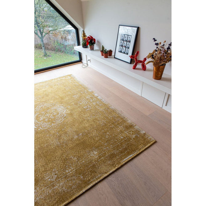 Louis De Poortere Fading World Medallion 9145 Spring Moss Washable Polyester Flatweave Spring Moss Gold/Antique White/Soft Ochre/Muted Sand Beige Eco-Rug-Louis De Poortere-Rug Love - The Most Loved Rug Store