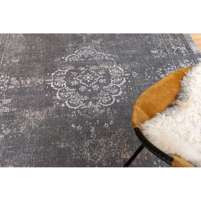 Louis De Poortere Fading World Medallion 9148 Stone Washable Polyester Flatweave Charcoal Grey/Stone Grey/Ash Silver/Slate Taupe Eco-Rug-Louis De Poortere-Rug Love - The Most Loved Rug Store