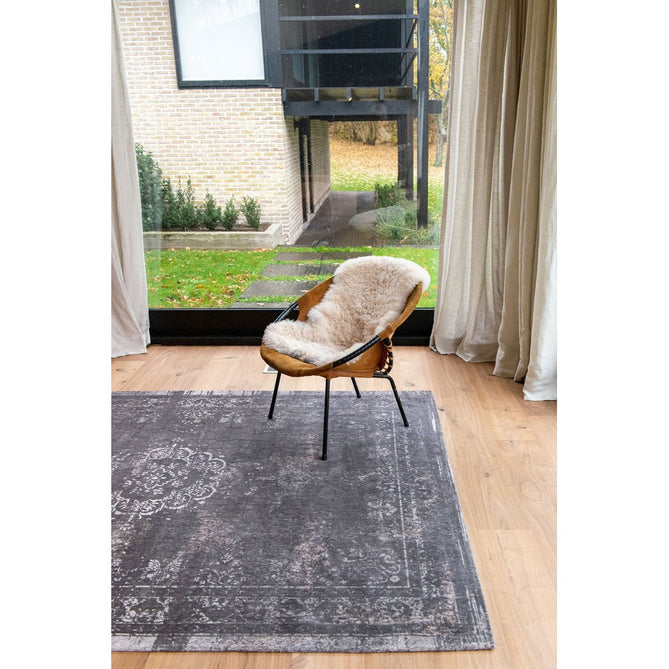 Louis De Poortere Fading World Medallion 9148 Stone Washable Polyester Flatweave Charcoal Grey/Stone Grey/Ash Silver/Slate Taupe Eco-Rug-Louis De Poortere-Rug Love - The Most Loved Rug Store