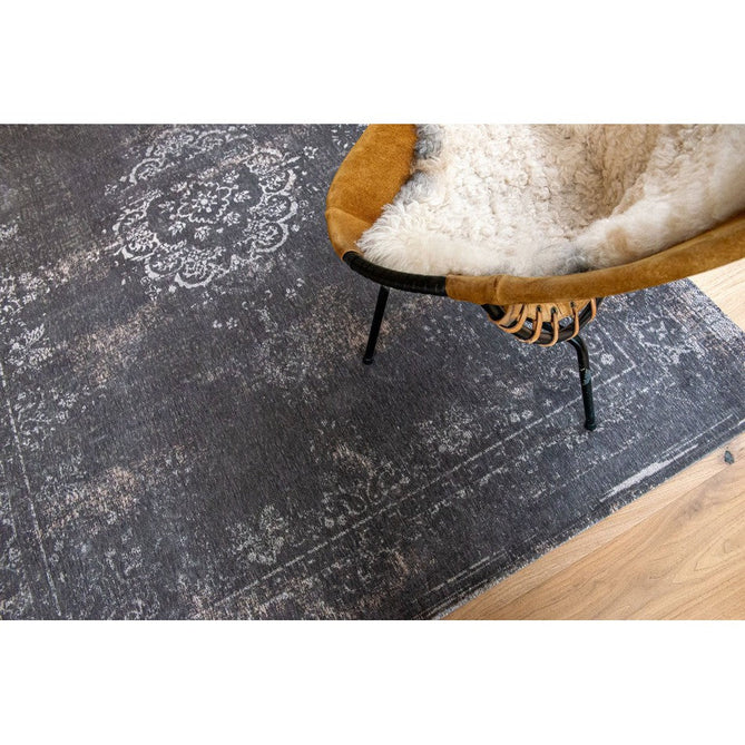 Louis De Poortere Fading World Medallion 9148 Stone Washable Polyester Flatweave Charcoal Grey/Stone Grey/Ash Silver/Slate Taupe Eco-Rug-Louis De Poortere-Rug Love - The Most Loved Rug Store