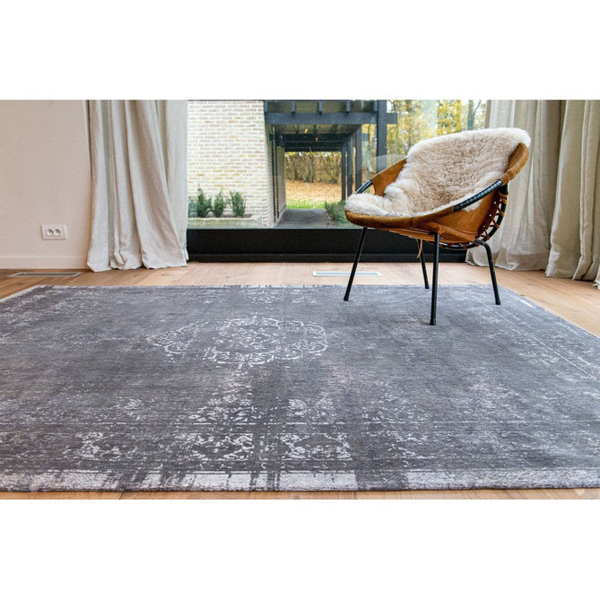 Louis De Poortere Fading World Medallion 9148 Stone Washable Polyester Flatweave Charcoal Grey/Stone Grey/Ash Silver/Slate Taupe Eco-Rug-Louis De Poortere-Rug Love - The Most Loved Rug Store