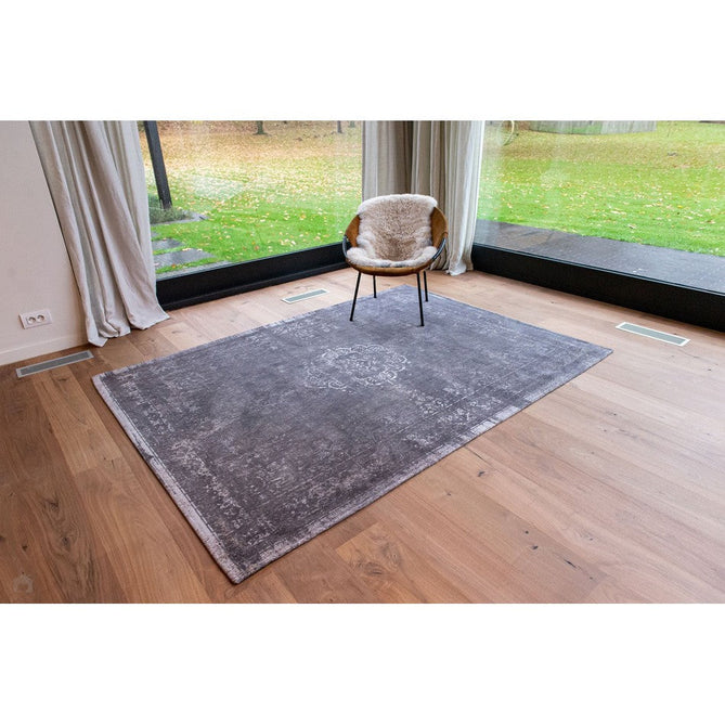Louis De Poortere Fading World Medallion 9148 Stone Washable Polyester Flatweave Charcoal Grey/Stone Grey/Ash Silver/Slate Taupe Eco-Rug-Louis De Poortere-Rug Love - The Most Loved Rug Store