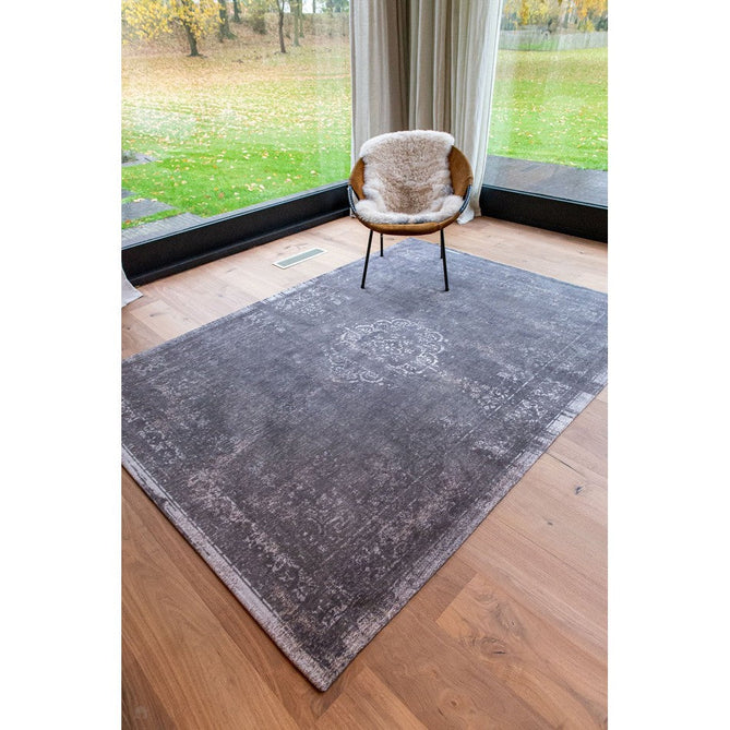 Louis De Poortere Fading World Medallion 9148 Stone Washable Polyester Flatweave Charcoal Grey/Stone Grey/Ash Silver/Slate Taupe Eco-Rug-Louis De Poortere-Rug Love - The Most Loved Rug Store