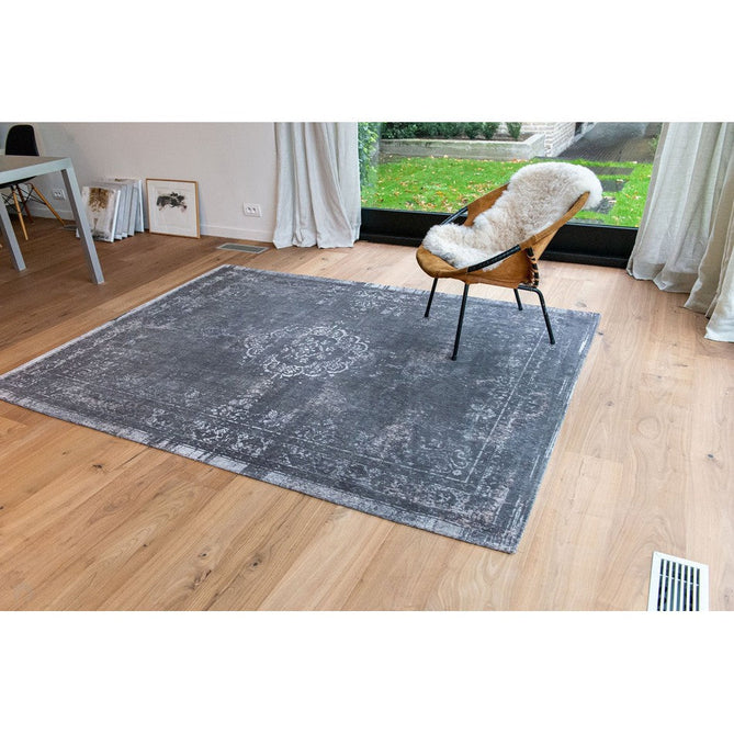 Louis De Poortere Fading World Medallion 9148 Stone Washable Polyester Flatweave Charcoal Grey/Stone Grey/Ash Silver/Slate Taupe Eco-Rug-Louis De Poortere-Rug Love - The Most Loved Rug Store