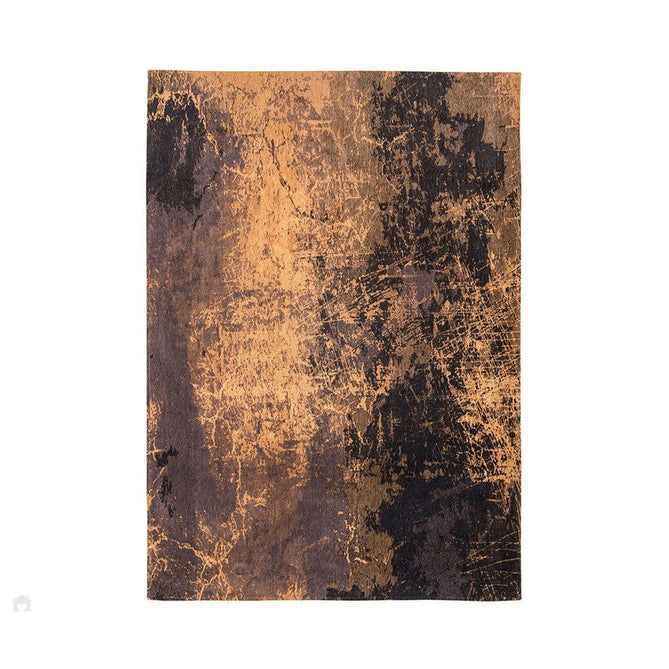 Louis De Poortere Mad Men Cracks 8618 Deep Mine Washable Polyester Flatweave Golden Ochre/Burnt Amber/Charcoal Black/Earthy Brown Eco-Rug-Louis De Poortere-Rug Love - The Most Loved Rug Store