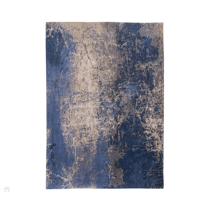 Louis De Poortere Mad Men Cracks 8629 Abyss Blue Washable Polyester Flatweave Abyss Blue/Midnight Navy/Denim Blue/Cool Grey/Warm Beige/Soft Taupe Eco-Rug-Louis De Poortere-Rug Love - The Most Loved Rug Store