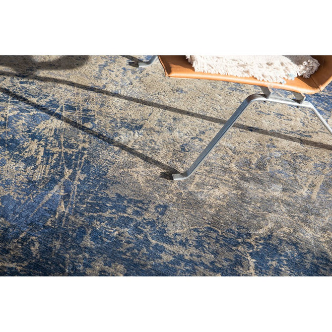Louis De Poortere Mad Men Cracks 8629 Abyss Blue Washable Polyester Flatweave Abyss Blue/Midnight Navy/Denim Blue/Cool Grey/Warm Beige/Soft Taupe Eco-Rug-Louis De Poortere-Rug Love - The Most Loved Rug Store