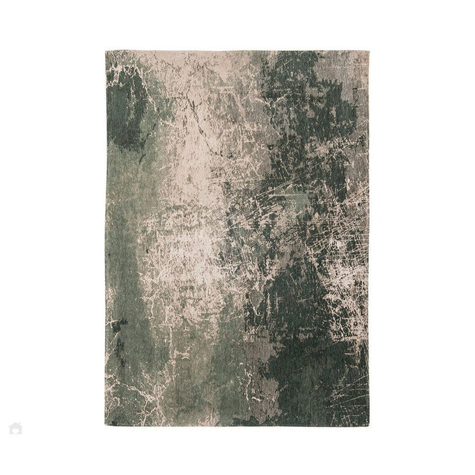 Louis De Poortere Mad Men Cracks 8723 Dark Pine Washable Polyester Flatweave Dark Pine Green/Moss/Sage/Muted Taupe/Stone Grey Eco-Rug-Louis De Poortere-Rug Love - The Most Loved Rug Store