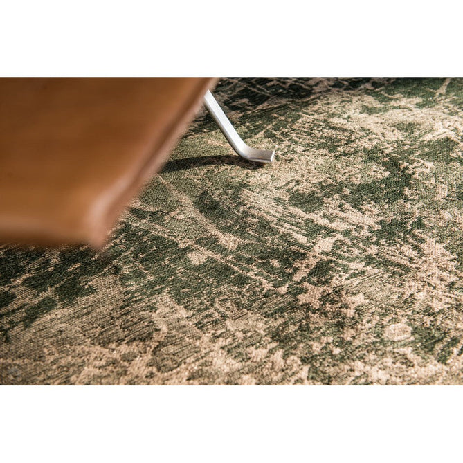Louis De Poortere Mad Men Cracks 8723 Dark Pine Washable Polyester Flatweave Dark Pine Green/Moss/Sage/Muted Taupe/Stone Grey Eco-Rug-Louis De Poortere-Rug Love - The Most Loved Rug Store