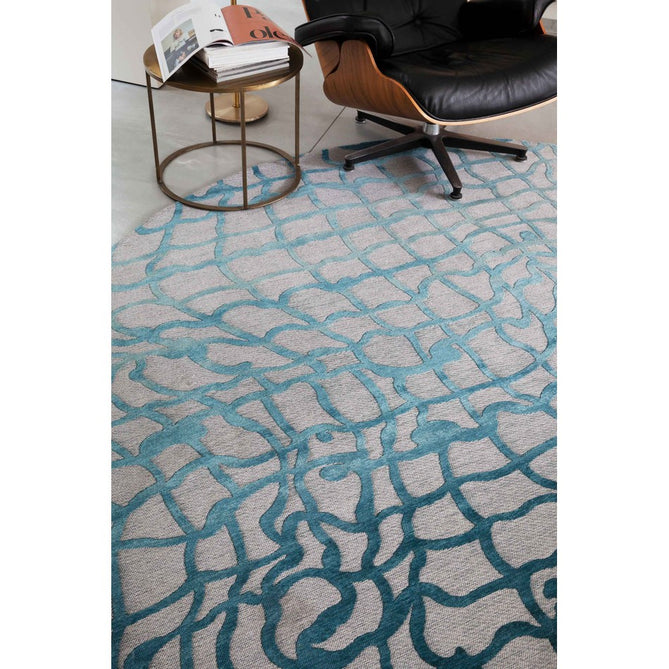 Louis De Poortere Mad Men Dedalo 9203 Blue Marine Washable Polyester Flatweave Eco-Runner-Louis De Poortere-Rug Love - The Most Loved Rug Store