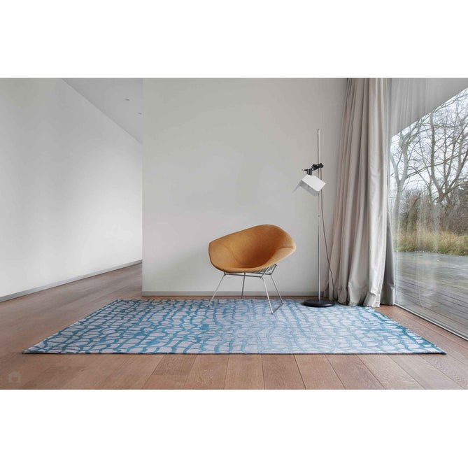 Louis De Poortere Mad Men Dedalo 9203 Blue Marine Washable Polyester Flatweave Eco-Runner-Louis De Poortere-Rug Love - The Most Loved Rug Store