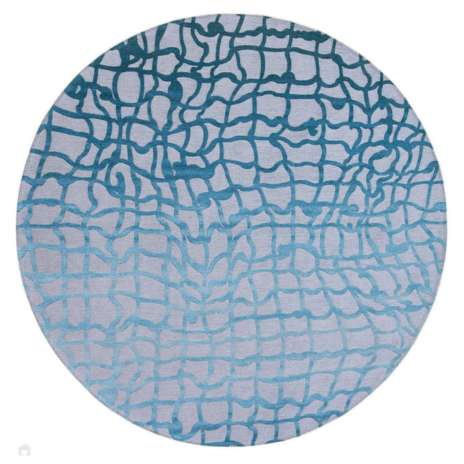 Louis De Poortere Mad Men Dedalo 9203 Blue Marine Washable Polyester Flatweave Round Eco-Rug-Louis De Poortere-Rug Love - The Most Loved Rug Store