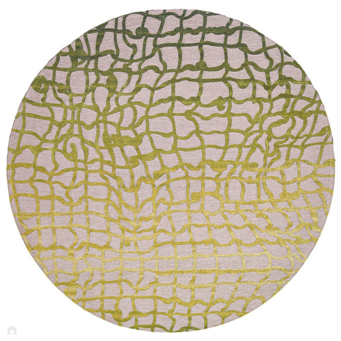 Louis De Poortere Mad Men Dedalo 9204 Republic Green Washable Polyester Flatweave Round Eco-Rug-Louis De Poortere-Rug Love - The Most Loved Rug Store