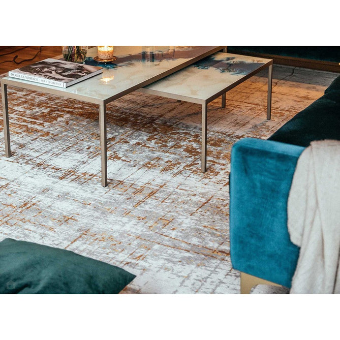 Louis De Poortere Mad Men Griff 8419 Columbus Gold Washable Polyester Flatweave Warm Ivory/Stone Grey/Antique Gold/Soft Taupe Eco-Rug-Louis De Poortere-Rug Love - The Most Loved Rug Store