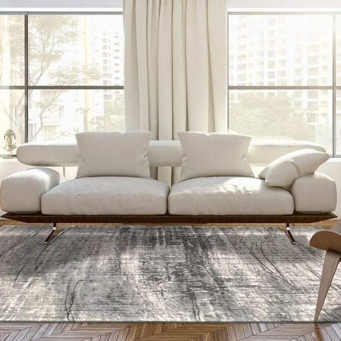 Louis De Poortere Mad Men Griff 8420 Jersey Stone Washable Polyester Flatweave Stone Grey/Ash Silver/Charcoal Black/Warm Taupe Eco-Rug-Louis De Poortere-Rug Love - The Most Loved Rug Store