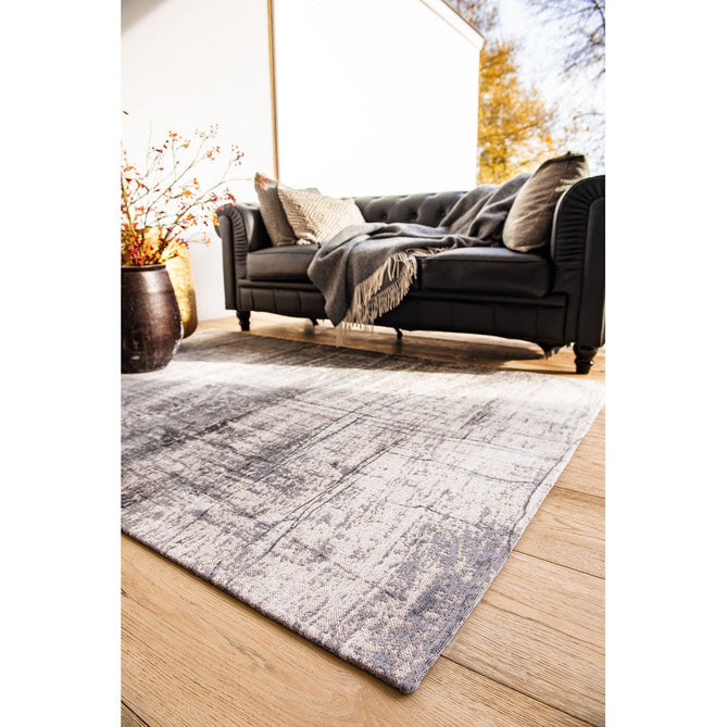 Louis De Poortere Mad Men Griff 8420 Jersey Stone Washable Polyester Flatweave Stone Grey/Ash Silver/Charcoal Black/Warm Taupe Eco-Rug-Louis De Poortere-Rug Love - The Most Loved Rug Store