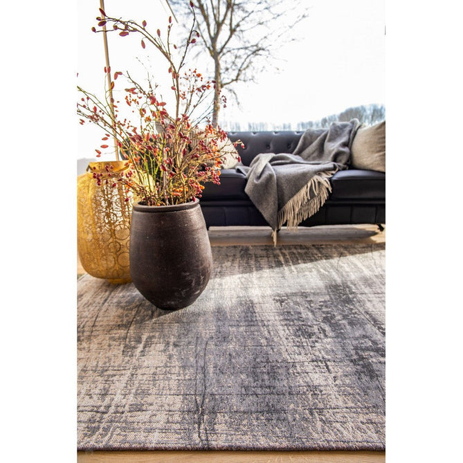 Louis De Poortere Mad Men Griff 8420 Jersey Stone Washable Polyester Flatweave Stone Grey/Ash Silver/Charcoal Black/Warm Taupe Eco-Rug-Louis De Poortere-Rug Love - The Most Loved Rug Store